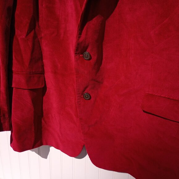 SADDLEBRED Jacket Mens 56R Sport Coat Red Corduroy 2 Button Christmas Blazer - Picture 3 of 16